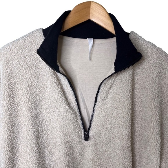 Fabletics Dream Polar Fleece Pullover Cream Size Large Quarter Zip Sherpa - Picture 6 of 10